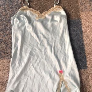 VS Short Satin Slip in Tiffany Blue